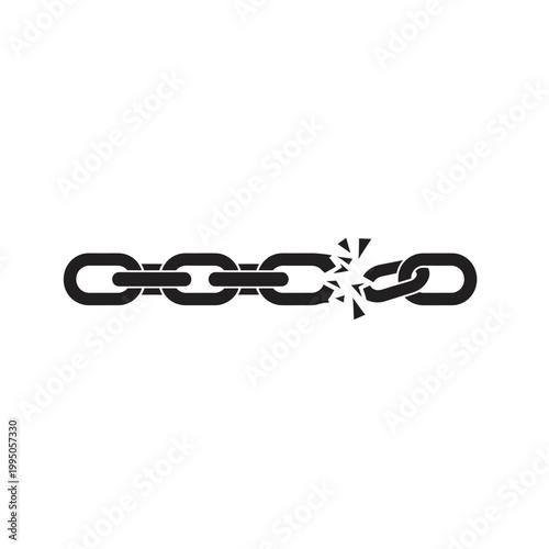Broken Chain Symbolizing Weakness and Failure.