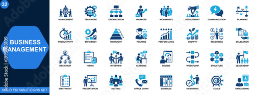 Canvastavla Business management icon set