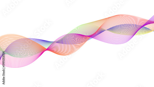 Foto Abstract Rainbow Wave Lines Background, Colorful Flowing Gradient Curved Line Pa