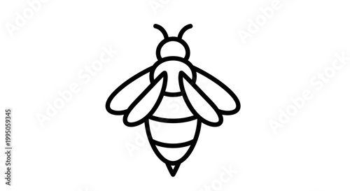 Simple Line Art Bee Icon