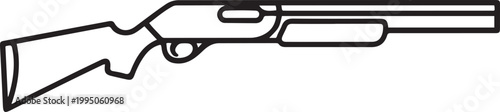 Shotgun icon continuous one line art minimalist outline vector illustration. one line Icon drawing