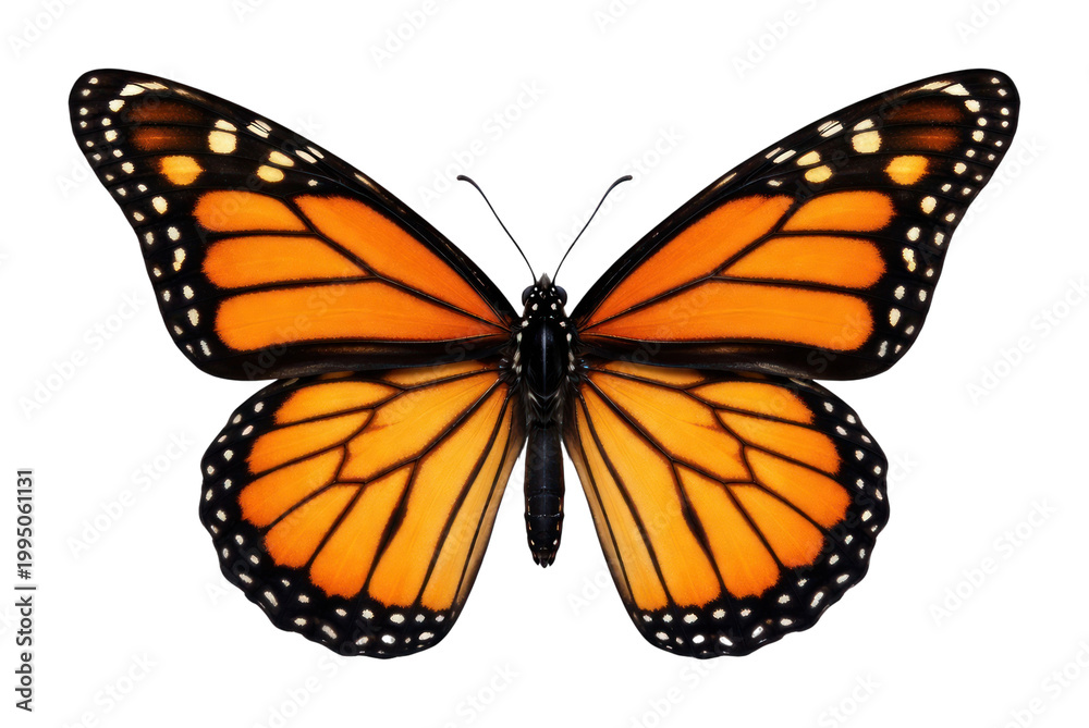Fototapeta premium PNG Vibrant monarch butterfly illustration