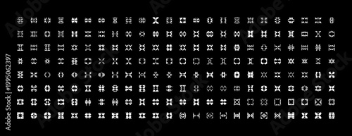 Vector geometric graphic elements for corporate identity. Abstract letter elements combination. Pixel perfect vector design.