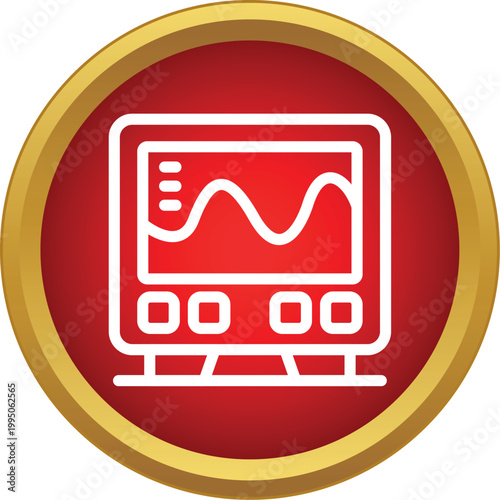 Medical monitor showing a heartbeat pulse waveform icon