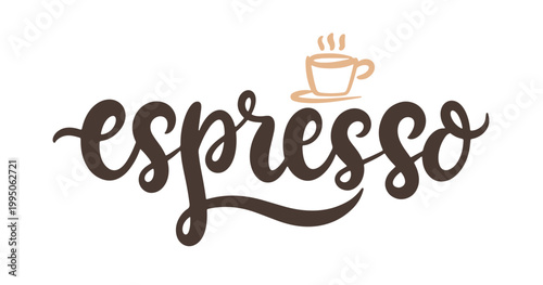 Espresso coffee hand written lettering design