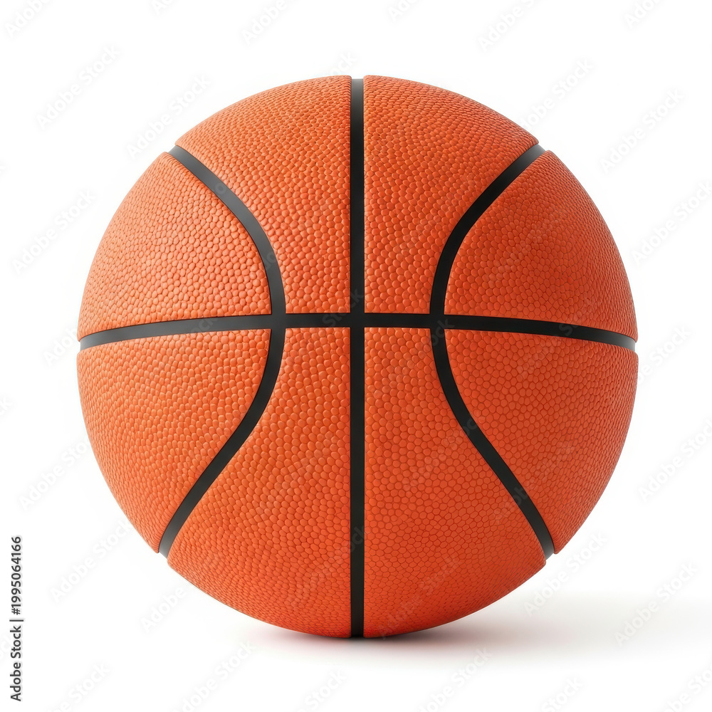 Obraz premium Close-up of a vibrant orange basketball with black lines