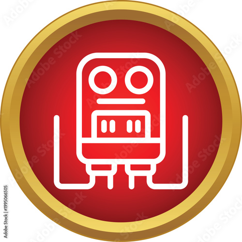 Gas boiler icon providing central heating and hot water in a home