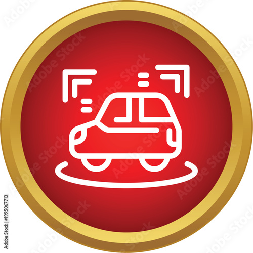 Self driving car icon representing smart transportation and futuristic mobility systems