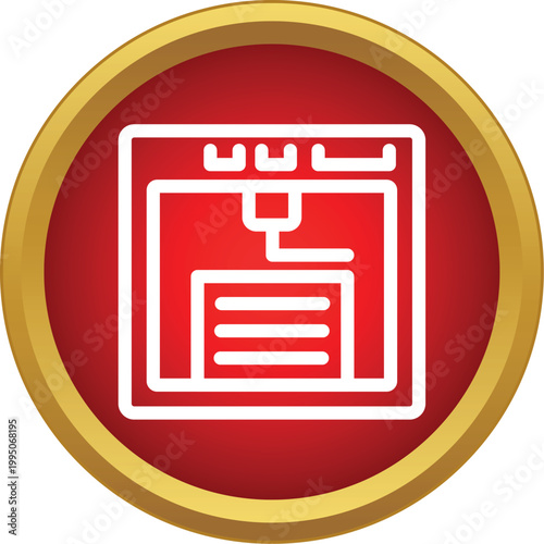 3d printer symbol representing additive manufacturing and rapid prototyping