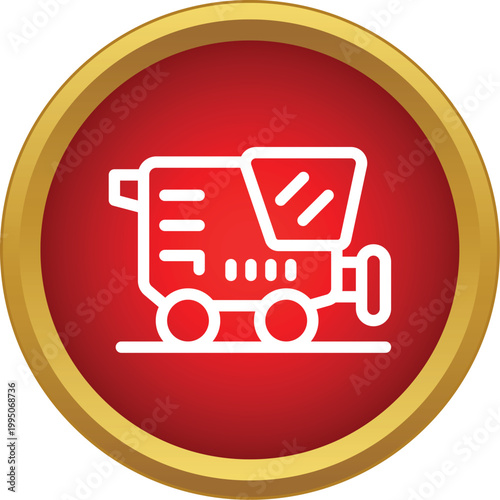 Combine harvester outline icon representing modern farm machinery and agricultural technology