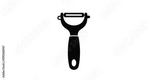 Tableau sur toile A simple black silhouette of a kitchen vegetable peeler tool