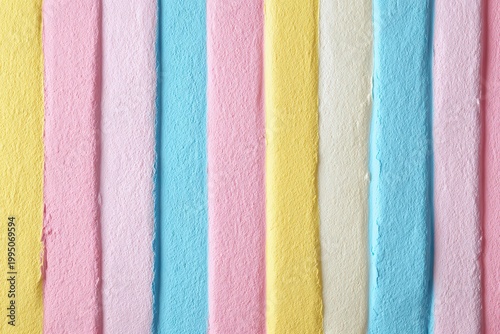 Colorful pastel stripes create a dreamy backdrop