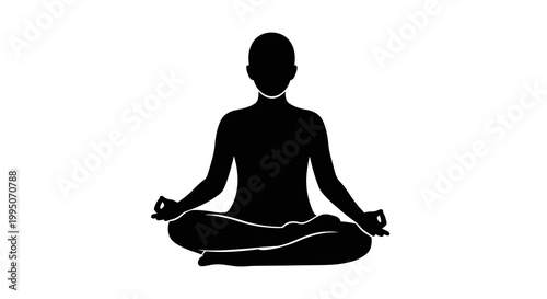 Silhouette of a person meditating in the lotus position