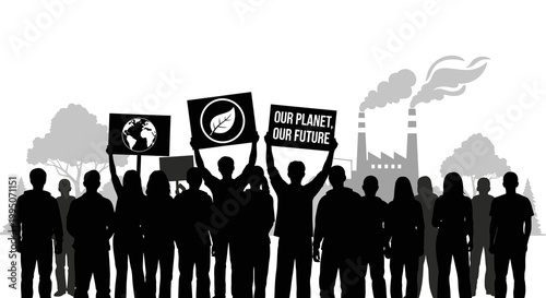 Protesters rally against pollution advocating for a sustainable future