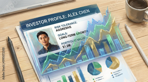 Investor profile report with financial market growth charts