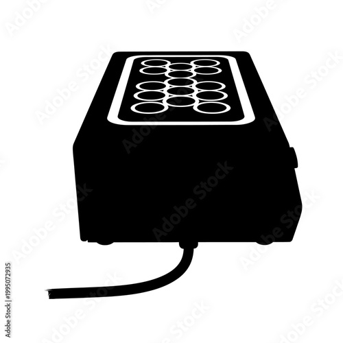 Dry Block Heater for Microcentrifuge Tubes in Molecular Biology Laboratory Vector Silhouette