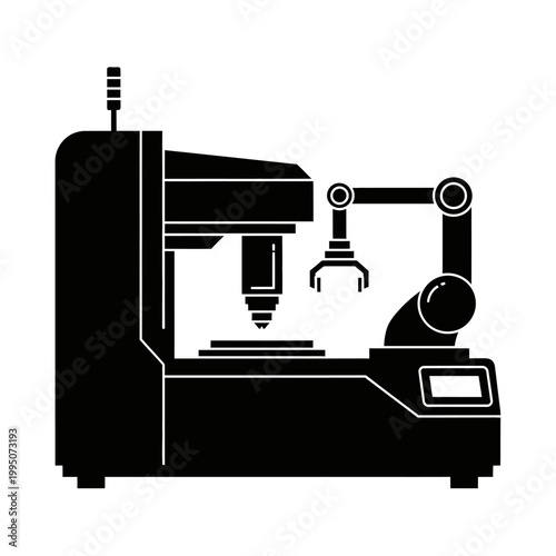 Bare Wafer Surface Particle Scanner for Cleanroom Quality Control Concept Vector Silhouette
