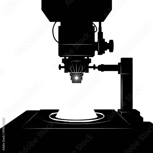 Black Silhouette of Optical Wafer Defect Inspection Station for Semiconductor Quality