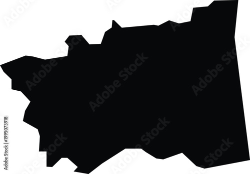 Wong Tai Sin District Hong Kong Map Silhouette Isolated Illustration