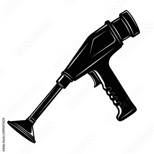 Wafer Handling Vacuum Wand Silhouette, Handheld Fab Tool and Semiconductor Production Concept.