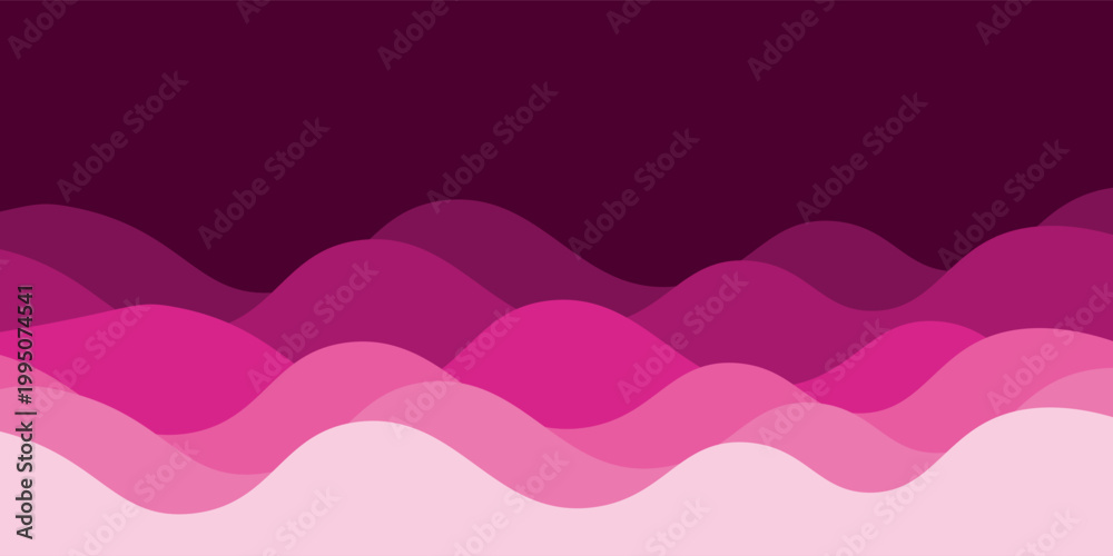 Fototapeta premium water flow abstract vector seamless background. Pink waves pattern vector seamless background.