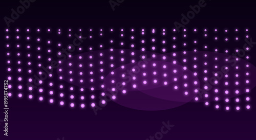Purple LED lights display in dark room with futuristic ambiance for nightclub decoration