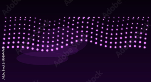 Purple LED lights installation in dark room with modern futuristic ambiance for nightclub decor