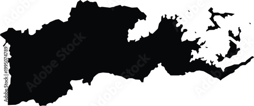 North District Hong Kong Map Silhouette Isolated Illustration