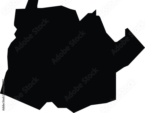 Wan Chai District Hong Kong Map Silhouette Isolated Illustration