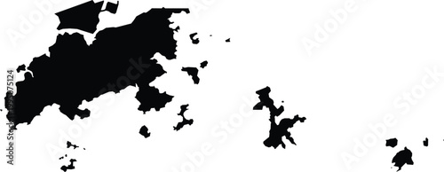 Lantau Island Hong Kong Map Silhouette Isolated Illustration
