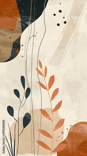 Abstract vertical background with flowers