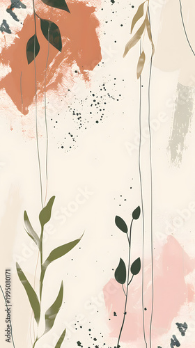 Grunge flower background vertical 