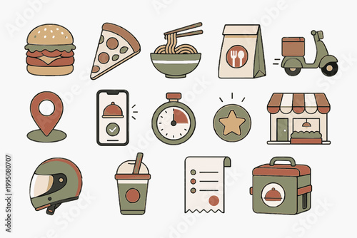 Developer Workflow Pack. Editable Icon Sheet Vector Set with developer, code editor, terminal, branch, bug fix, deploy, repository, commit, testing, API, script, debugger, software workflow