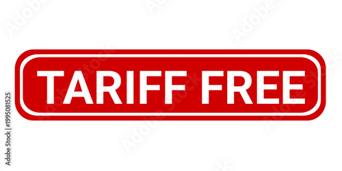 Tariff free red rubber stamp vector illustration. 