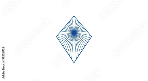 Photos A blue diamond-shaped design with radiating lines, centered on a white backgroun