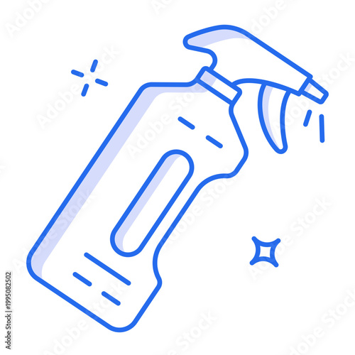 A linear icon showing a shine spray