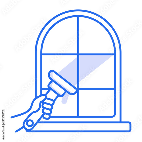 A linear icon showing a window cleaning