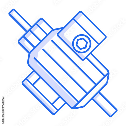Line style icon depicting an electric commutator