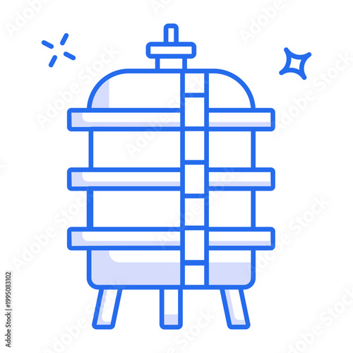 A line style icon showing storage tank container