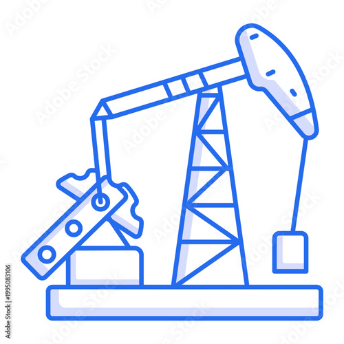 A line style icon showing pumpjack oil machine