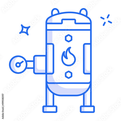 An outline style icon showing pressure tank vessel