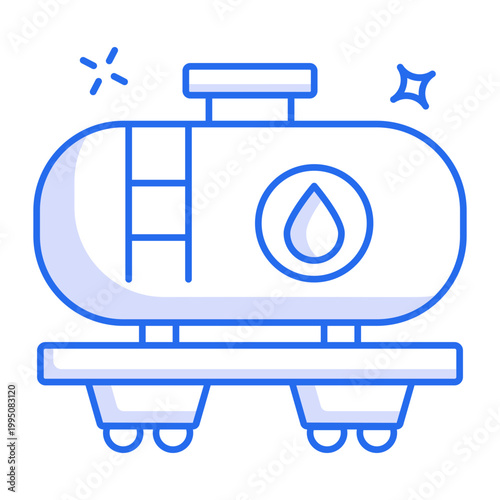 A linear icon depicting fuel tank