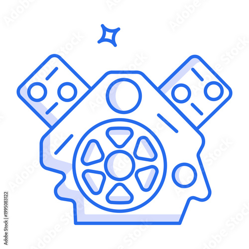 A line style icon depicting diesel engine