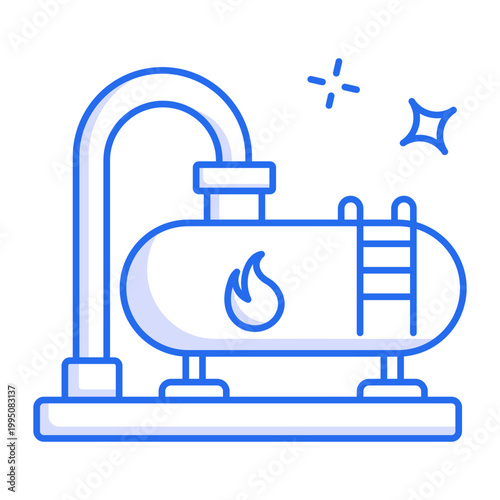 A line style icon showing gas tank container