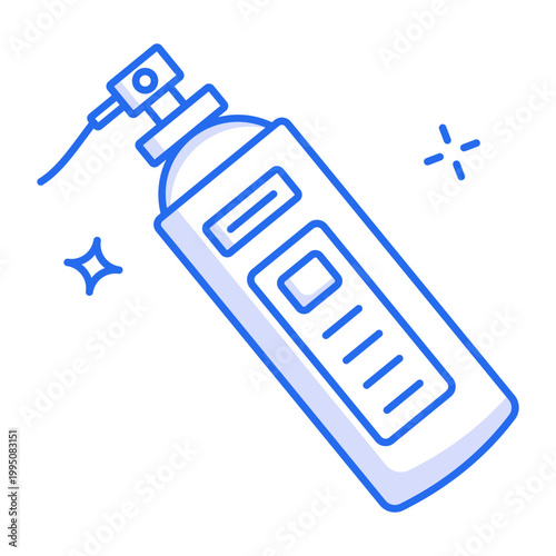 A linear style icon showing spray nozzle mist