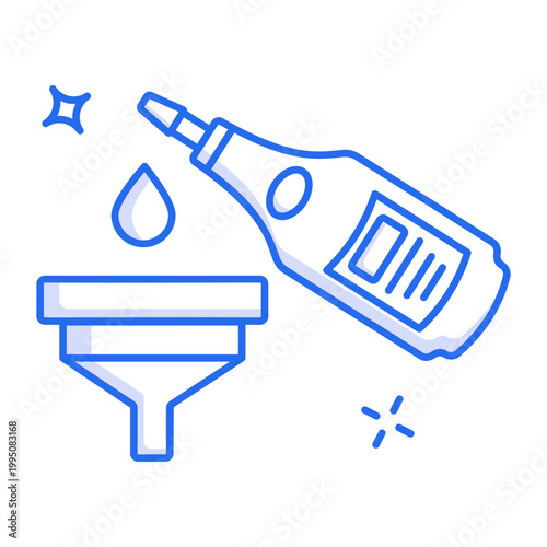 An outline style icon showing liquid fluid