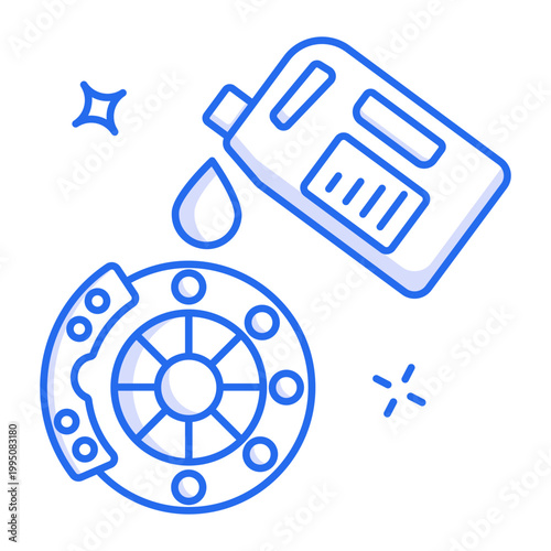 A line style icon showing brake fluid