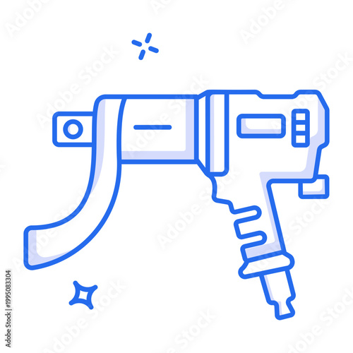 A linear icon depicting a pneumatic torque