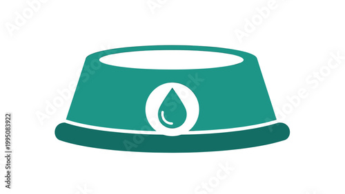 Teal-green bowl with a white water drop icon