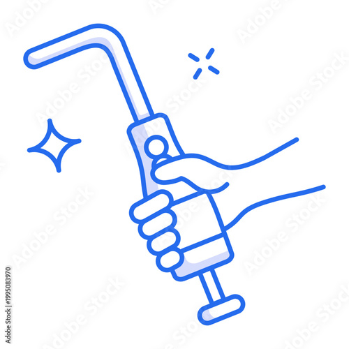 An outline style icon of a welding tool